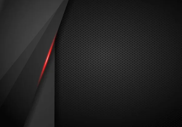 Abstrait métallisé noir Cadre rouge sport design concept innovatio — Image vectorielle
