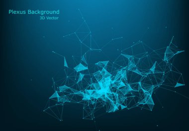 Arka plan gibi 3d Vektör pleksus. Teknoloji ve bağlantı onları