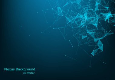 Soyut 3d vektör fütüristik noktalar ve çizgiler. bilgisayar geometrisi