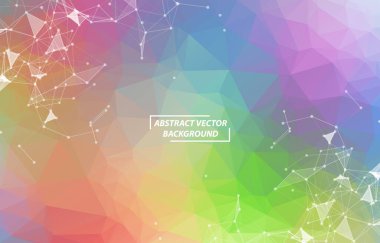 Noktaları ve Çizgileri Birleştiren Soyut Çokgen Uzay Arkaplanı. Geometrik Çokgen arka plan molekülü ve iletişim. Bilim, kimya, biyoloji, tıp, teknoloji kavramı.