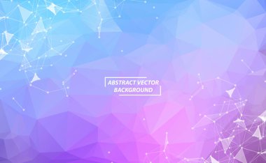 Noktaları ve Çizgileri Birleştiren Soyut Çokgen Uzay Arkaplanı. Geometrik Çokgen arka plan molekülü ve iletişim. Bilim, kimya, biyoloji, tıp, teknoloji kavramı.