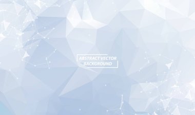 Geometrik Mavi Çokgen arka plan molekülü ve iletişim. Noktalarla birleştirilmiş çizgiler. Minimalizm geçmişi. Bilim, kimya, biyoloji, tıp, teknoloji kavramı.