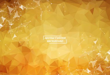 Soyut Kahverengi Çokgen Boşluk Karanlık Arkaplanı Bağlayıcı Noktalar ve Çizgiler Gelecek Tasarımı.