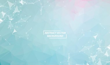 Noktaları ve Çizgileri Birleştiren Soyut Mavi Çoklu Alan Arkaplanı. Yapı ve bilim geçmişi. Gelecekçi HUD tasarımı.