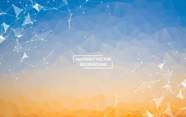 Noktaları ve Çizgileri Birleştiren Soyut Çokgen Uzay Arkaplanı. Yapı ve bilim geçmişi. Gelecekçi HUD tasarımı.