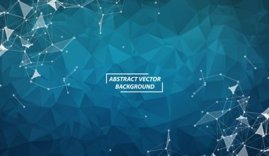 Noktaları ve Çizgileri Birleştiren Soyut Mavi Çoklu Alan Arkaplanı. Yapı ve bilim geçmişi. Gelecekçi HUD tasarımı.