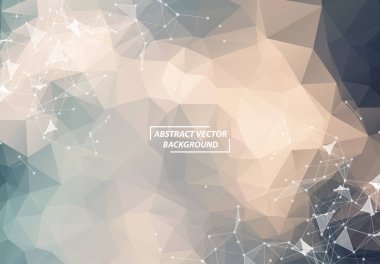 Geometrik Çokgen arka plan molekülü ve iletişim. Noktalarla birleştirilmiş çizgiler. Minimalizm geçmişi. Bilim, kimya, biyoloji, tıp, teknoloji kavramı.