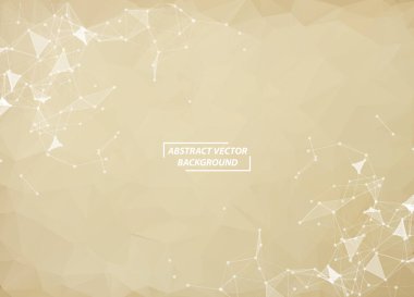 Soyut Brown geometrik poligonal arka plan molekül ve iletişim. Bağlantılı çizgilerin noktalı. Bilim, kimya, biyoloji, tıp, teknoloji kavramı.