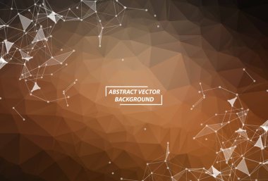 Kahverengi Çokgen arka plan molekülü ve iletişim. Noktalarla birleştirilmiş çizgiler. Minimalizm kaotik illüstrasyon geçmişi. Bilim, kimya, biyoloji, tıp, teknoloji kavramı.