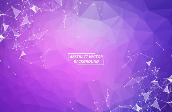 Фиолетовая Геометрическая Многоугольная Фоновая Молекула Связь Связанные Линии Точками Минимализм — стоковый вектор
