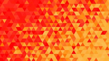 Kırmızı ve sarı tonlarında renkli üçgenlerle süslenmiş canlı bir animasyon arkaplanı keşfedin, dinamik ve göz alıcı bir görsel deneyim yaratın..