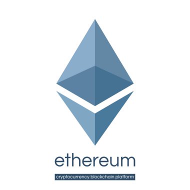 Ethereum klasik cryptocurrency blockchain platformu logo, vektör, illüstrasyon  