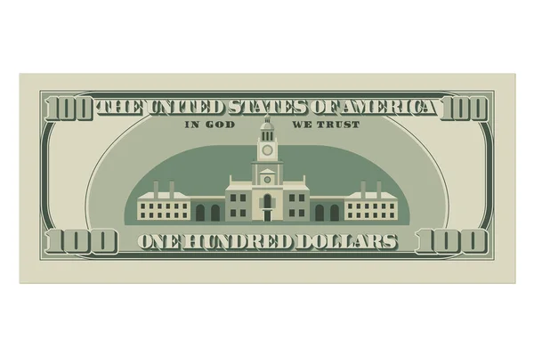 Honderd Dollar Biljet Vector Illustratie — Stockvector