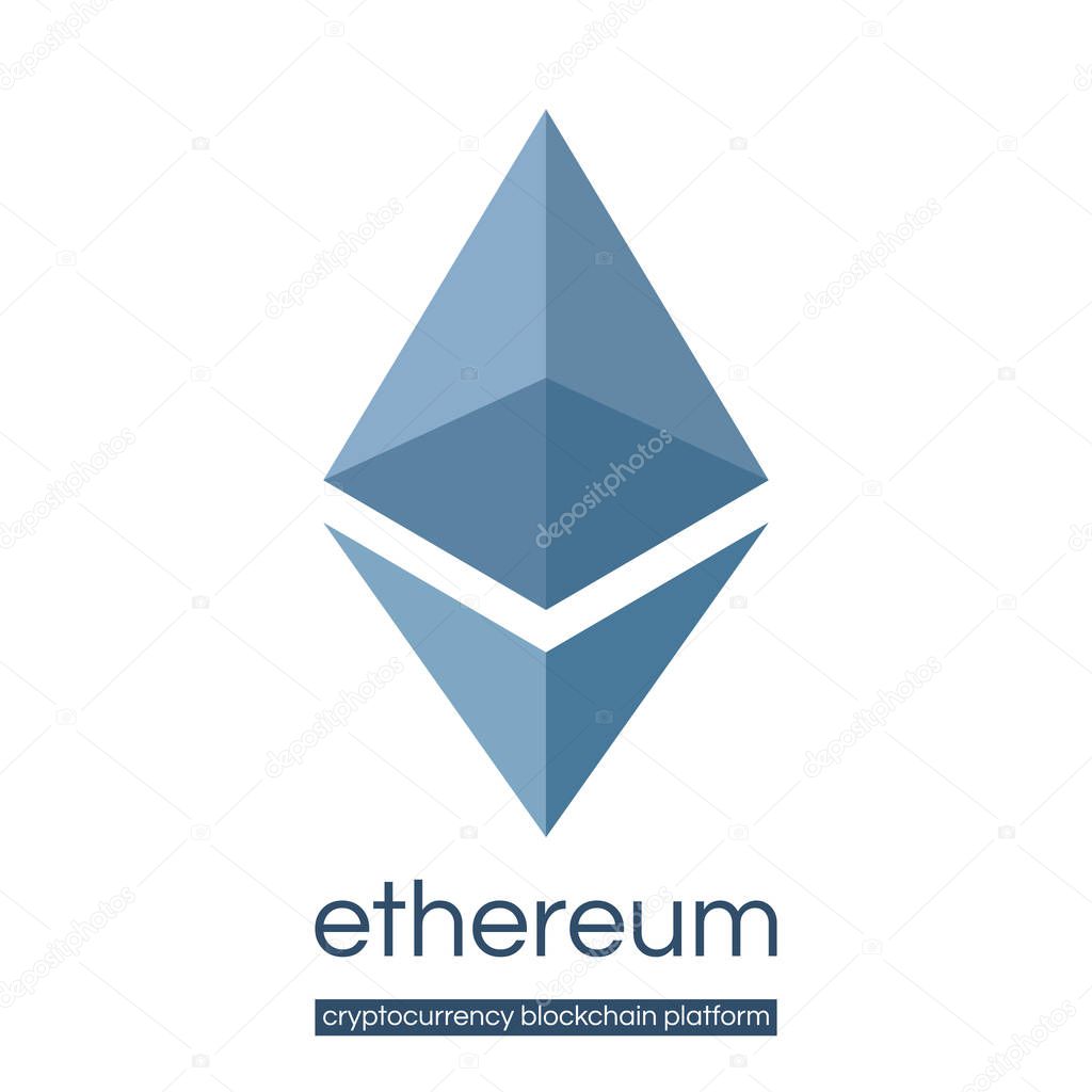 Ethereum classic cryptocurrency blockchain platform logo, vector, illustration  