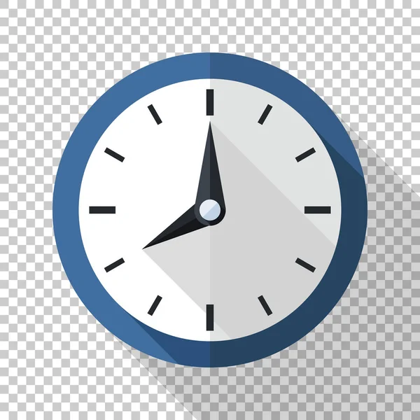Icono de reloj de pared en estilo plano sobre fondo transparente — Archivo Imágenes Vectoriales