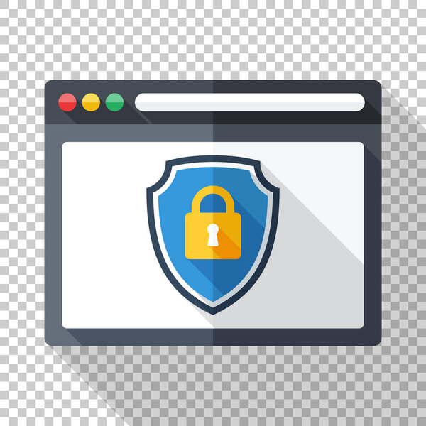 Web browser application with a protective shield on transparent 