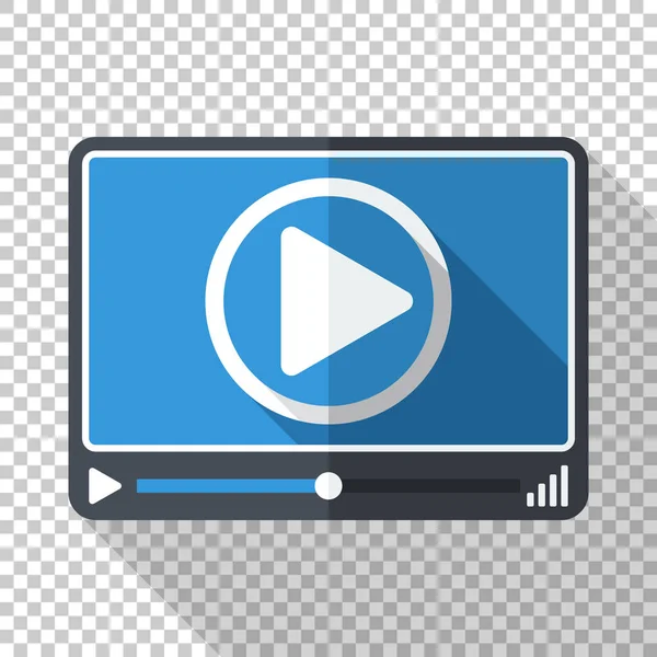 Βίντεο ή media player, με επίπεδη στυλ σε διαφανές φόντο — Διανυσματικό Αρχείο