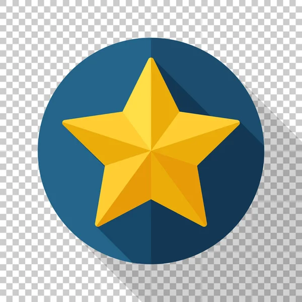 Csillag ikon, lapos stílusú hosszú árnyék átlátszó háttér — Stock Vector