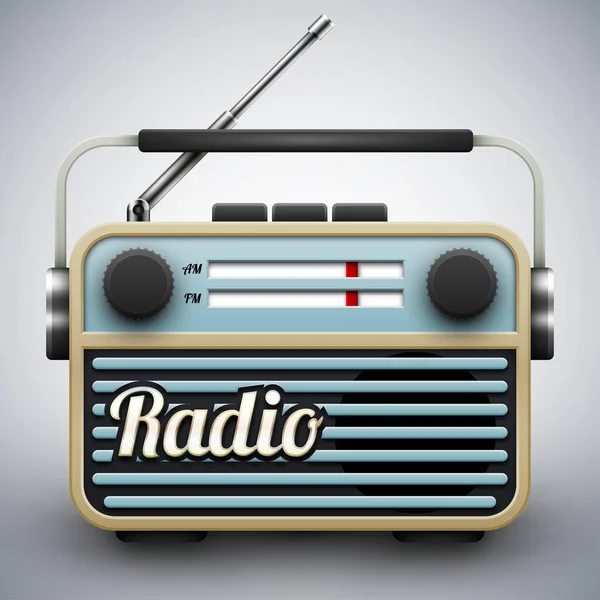 Vintage draagbare radio-ontvanger, vectorillustratie — Stockvector