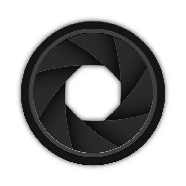 Icono de apertura, obturador o lente de la cámara — Vector de stock