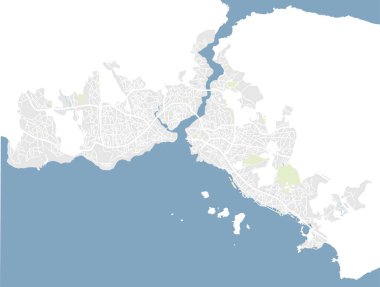 İstanbul (Türkiye) karayolları ve ulaşım ağı vektör haritası