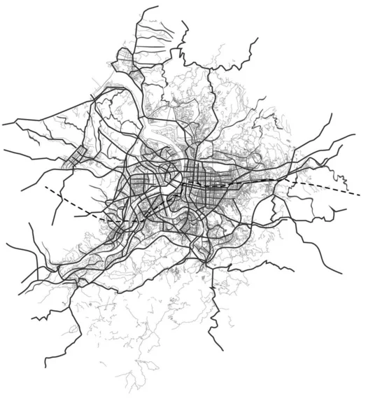 Tajpej Tajwan Ulice Drogi Aleje Transport Mapa Wektorowa — Wektor stockowy