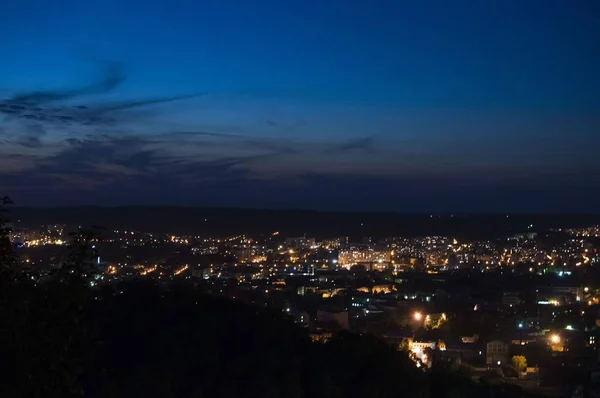 Uitzicht op nacht stad — Stockfoto