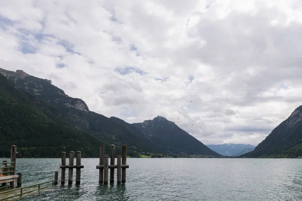 Acheen Lake, Austria. September 7, 2017. It is located at an altitude of 929 meter and covers an area of 6.8 km with 9 km long, 1 km wide and more than 133 meter deep. It is the largest lake in Tyrol