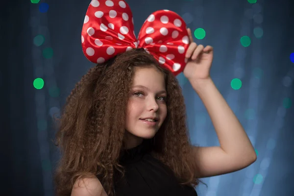 Girls at a party with garlands, balls to have fun — Stock Photo, Image