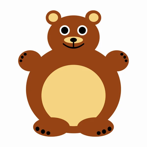 Symmetrical cute brown bear illustration for children on transparent background.