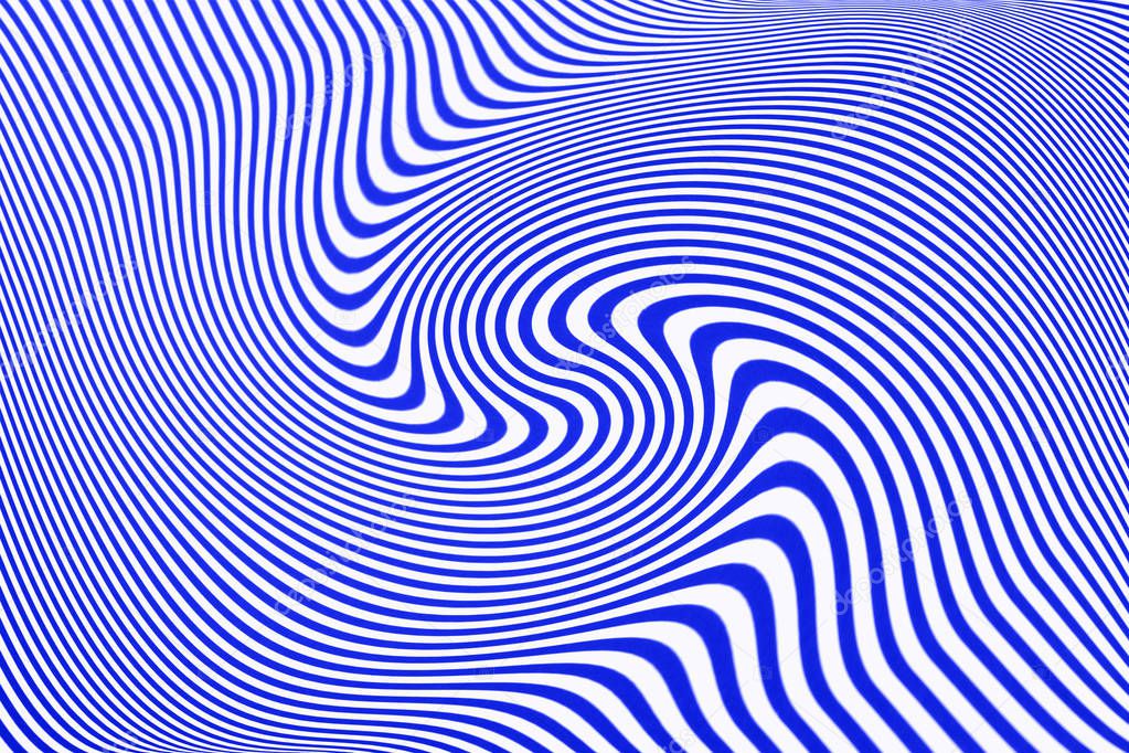 Abstract blue and white waves pattern as background.