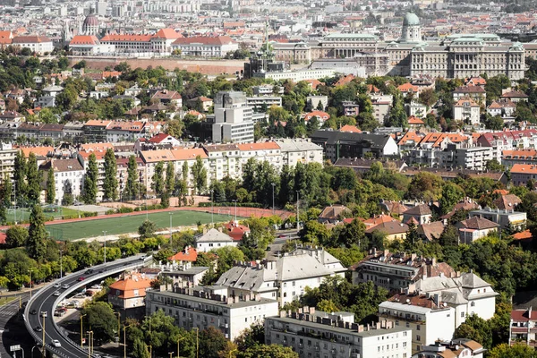 Piękny Gród Miasto Budapeszt Węgrzech Lotu Ptaka — Zdjęcie stockowe