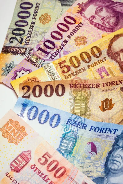 Hungarian Forint Banknotes European Currency Cash Money Exchange Concept — Stock Photo, Image