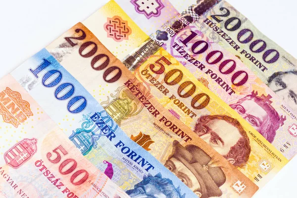 Maďarský Forint Bankovky Evropské Měny Papírové Peníze — Stock fotografie