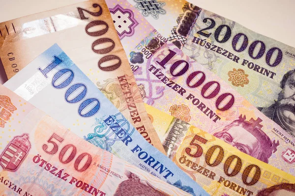 Угорський Форинт Банкноти Європейських Паперових Грошей Фінанси Банкінг Концепція Обміну — стокове фото