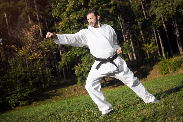 Praticar artes marciais — Fotografia de Stock