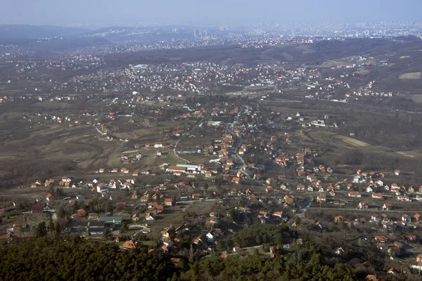 Belgrado paesaggio urbano vista aerea — Foto Stock