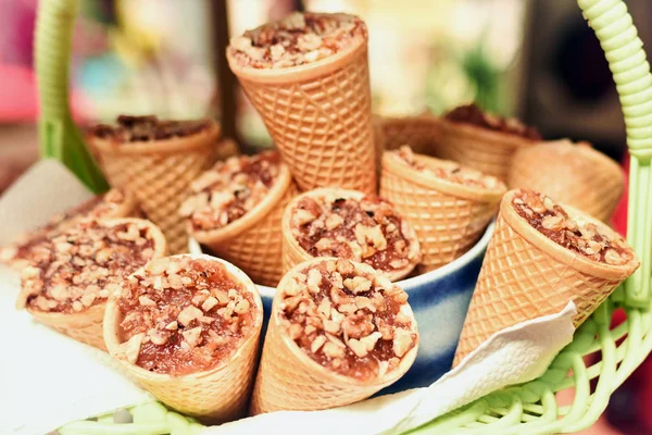 nuts in ice cream cornet