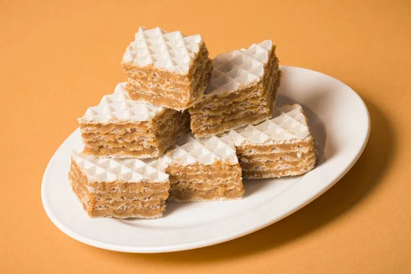 Tarta de oblea llena de postre —  Fotos de Stock