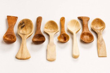 different wooden spoons