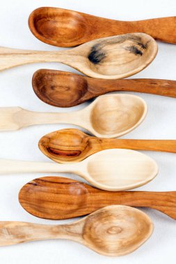 different wooden spoons