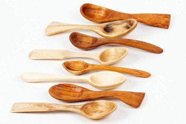 different wooden spoons