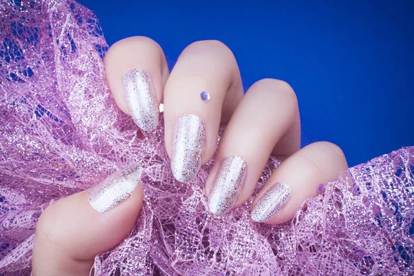 glittered nails manicure