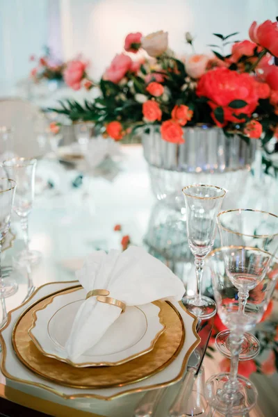 Wedding Decorations Floral Design Registration Area Banquet Hall — Stock Photo, Image