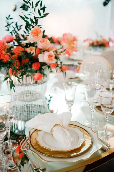 Wedding Decorations Floral Design Registration Area Banquet Hall — Stock Photo, Image