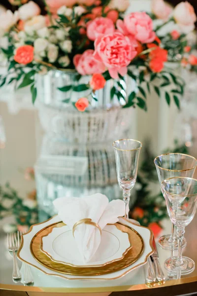 Wedding Decorations Floral Design Registration Area Banquet Hall — Stock Photo, Image