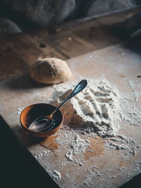 Ингредиенты Приготовления Традиционных Грузинских Плоских Хлебов — стоковое фото