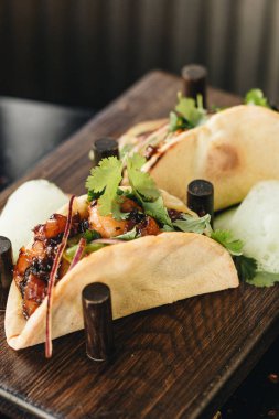 sebze ve maydanoz, Meksika mutfağı ile lezzetli tacos 