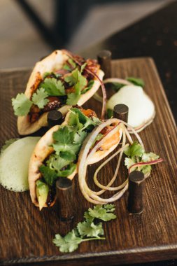 sebze ve maydanoz, Meksika mutfağı ile lezzetli tacos 