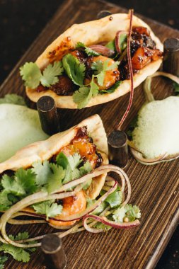 sebze ve maydanoz, Meksika mutfağı ile lezzetli tacos 